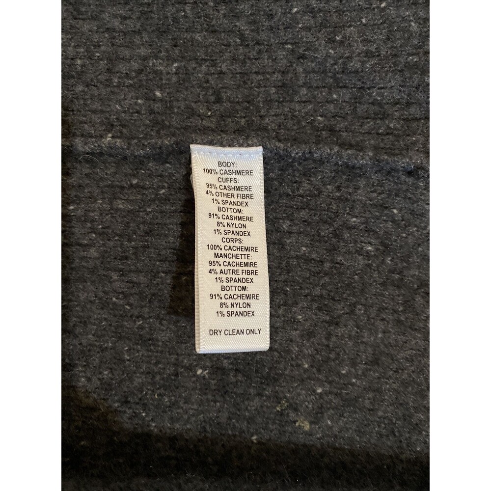 Saks Fifth Avenue Gray Hi-Low 100% Cashmere Turtleneck Sweater‎ Size XS - Picture 10 of 12